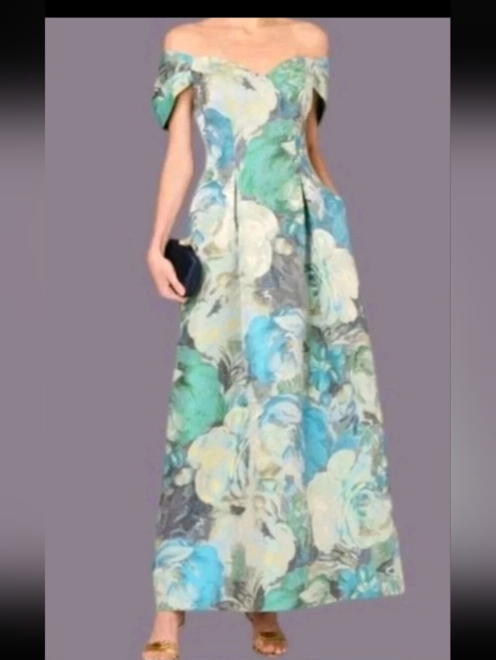Adrianna Papell Aidan Mattox Floral Jacquard Gown Dress Size 12 NWT $595 Luxury